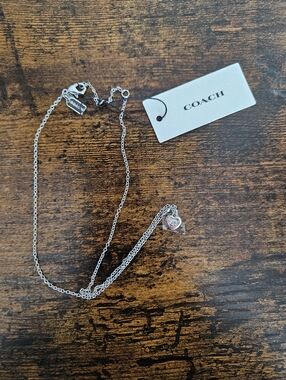 Coach Silver Heart Pendant Necklace